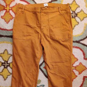 J Crew Burnt Orange Canvas Pants 34